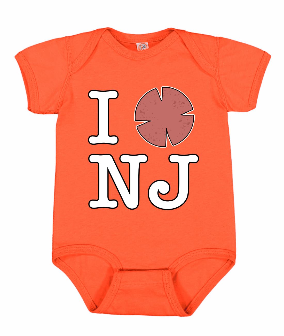 I Heart NJ Funny Love New Jersey Pork Roll Shape Breakfast Meme Fashion Baby Creeper Boys Girls Infant Bod