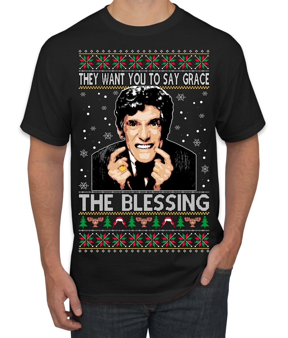 Funny Uncle Louis Classic Holiday 80s Xmas Movies Ugly Christmas Men's T-Shirt