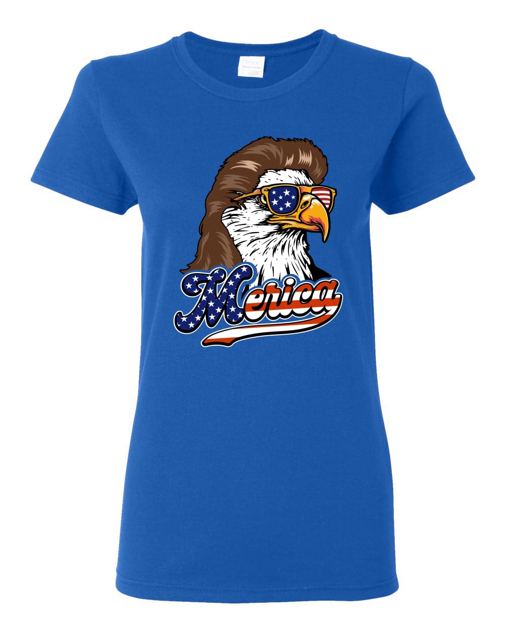 American Bald Eagle Mullet Glasses American Pride Womens Graphic T-Shirt