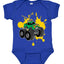 Green Monster Truck with Firey Flames Cars and Trucks Baby Creeper Boys Girls Infant Bodysuit