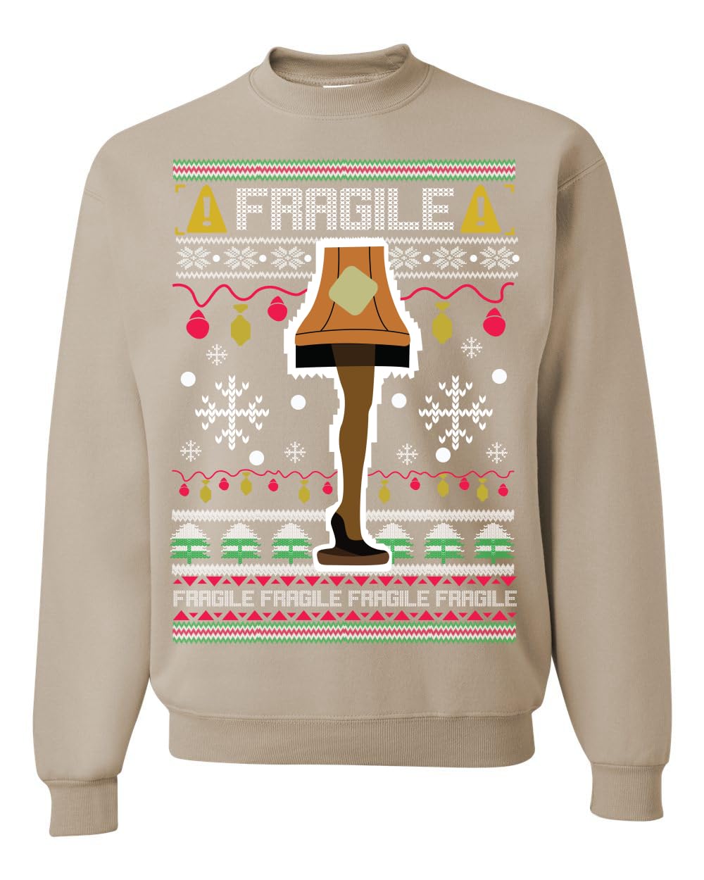 Fragile Leg Lamp Ugly Christmas Sweater Unisex Crewneck Graphic Sweatshirt