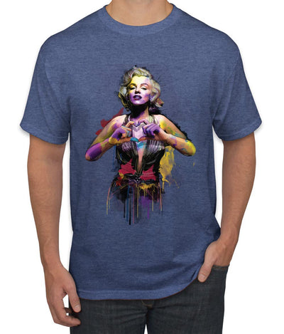 Marilyn Watercolor Love Pop Culture Men's Graphic T-Shirt