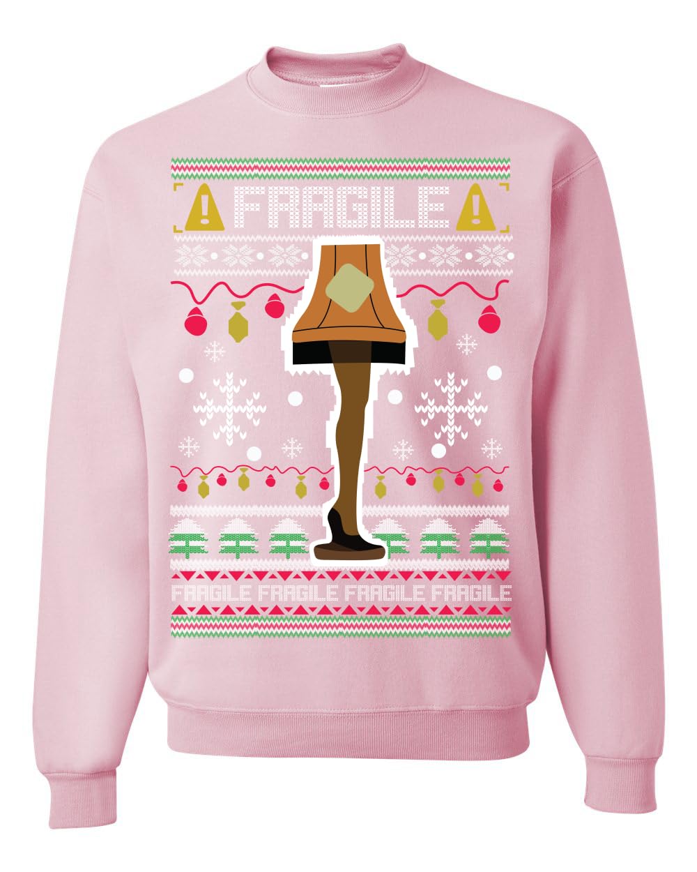 Fragile Leg Lamp Ugly Christmas Sweater Unisex Crewneck Graphic Sweatshirt