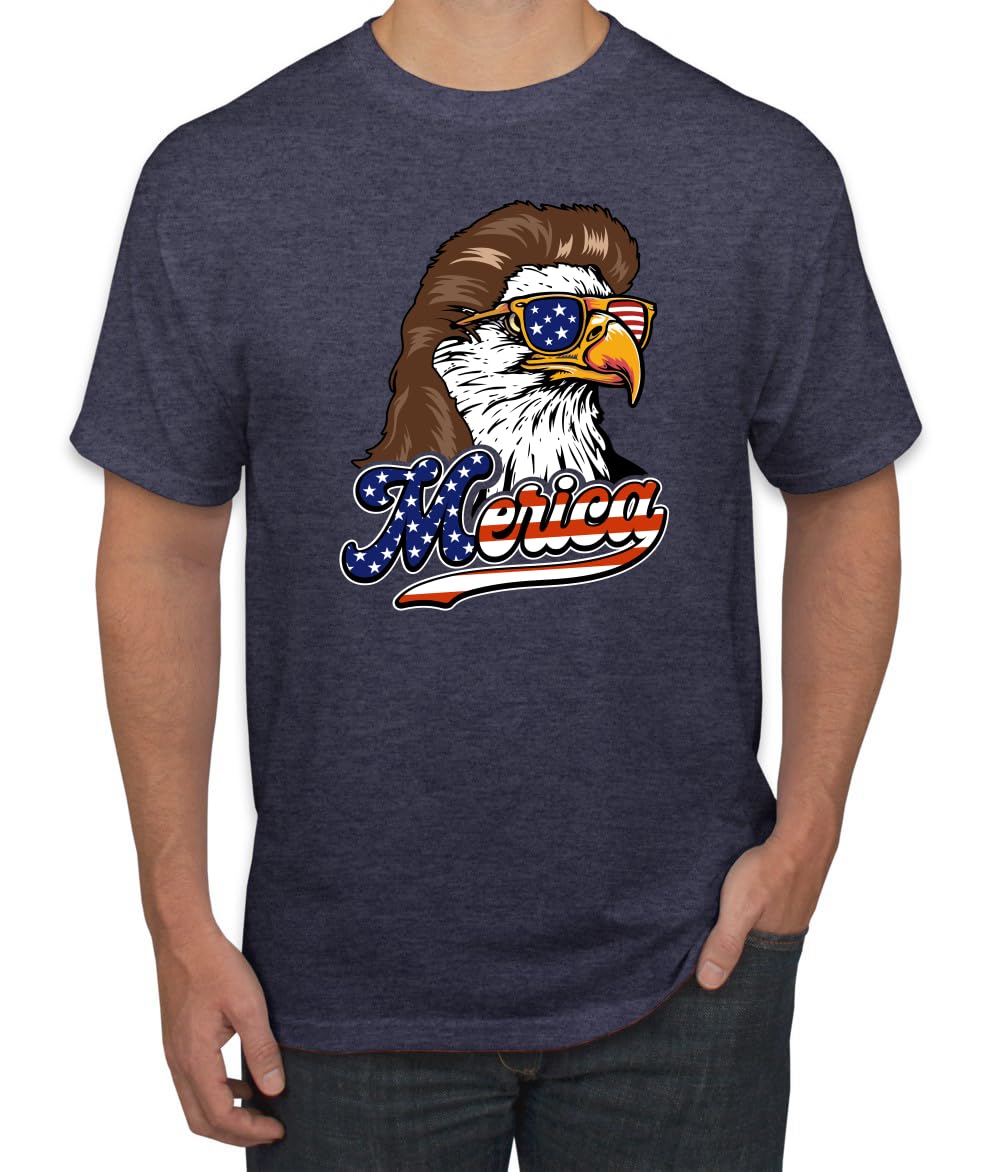 American Bald Eagle Mullet Glasses American Pride Men's T-Shirt