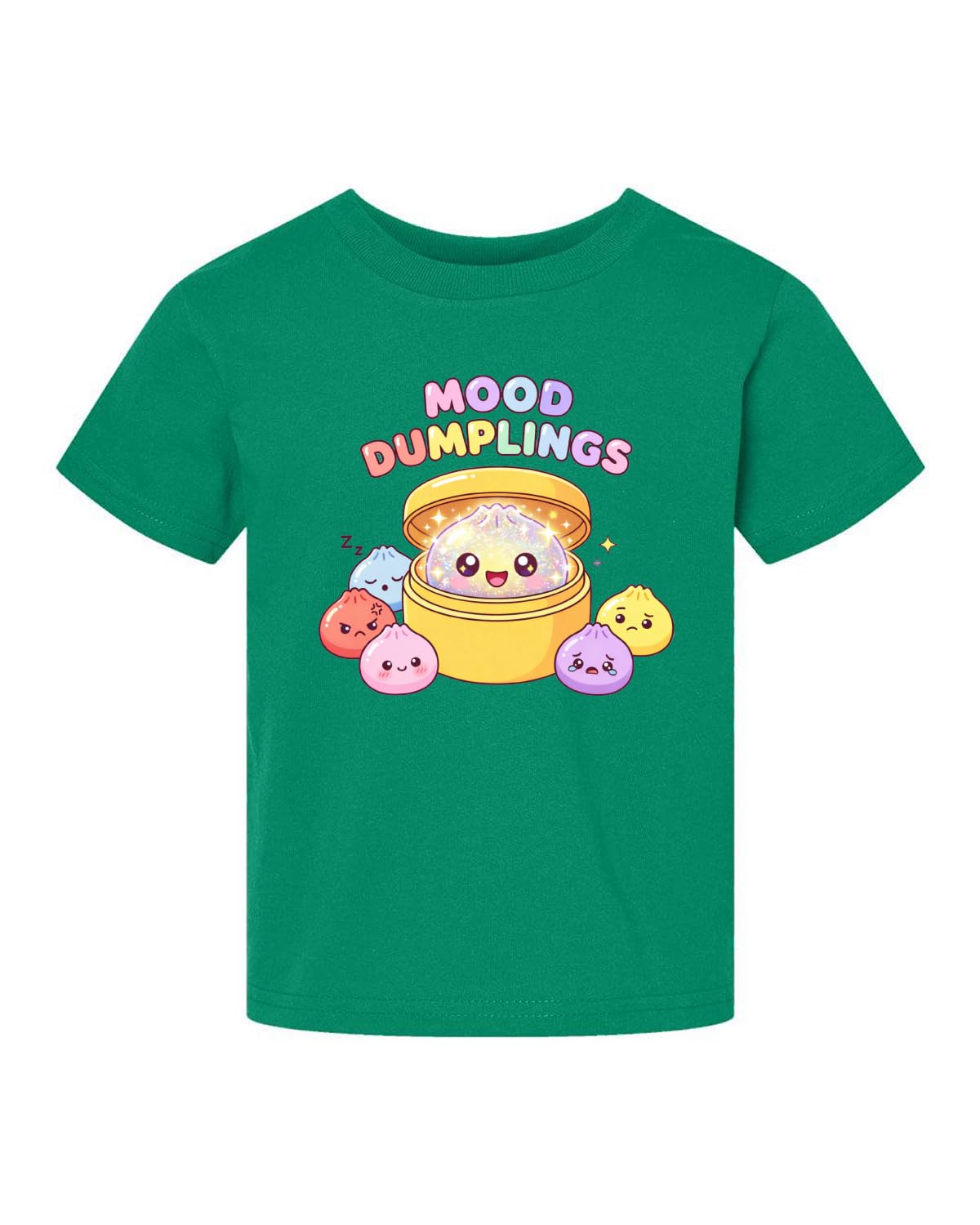 Mood Dumplings Kawaii Cute Dim Sum Emotional Dumpling Anime Food Lover Pop Culture Toddler Crew Graphic T-Shirt