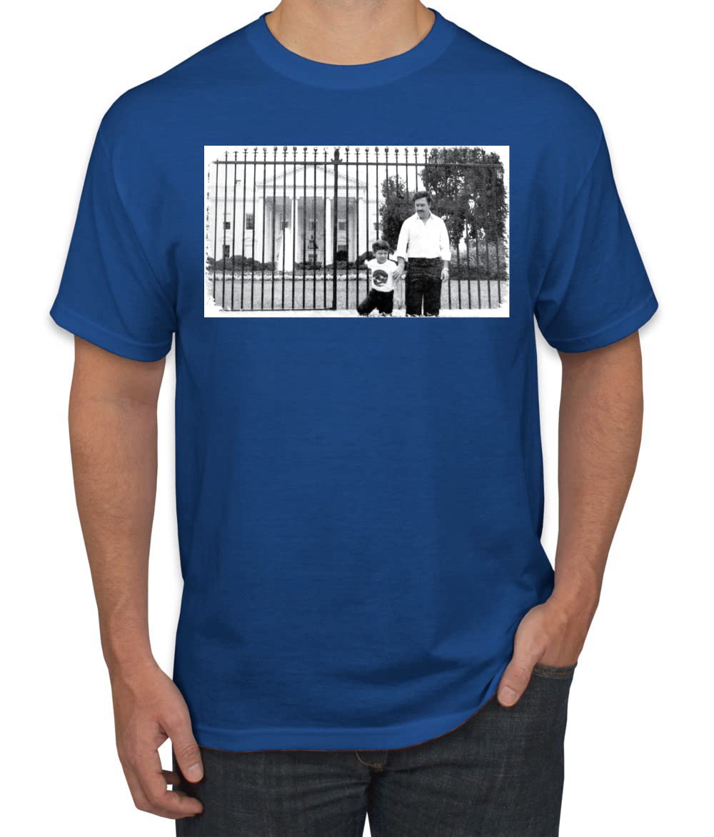 Pablo Escobar Medellin Cartel Cocaine Cowboys White House Picture Pop Culture Men's Graphic T-Shirt