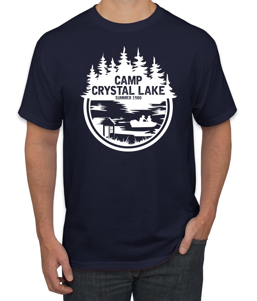 Camp Crystal Lake Retro NJ 80s White Horror Movie Jason Pop Culture Men's T-Shirt