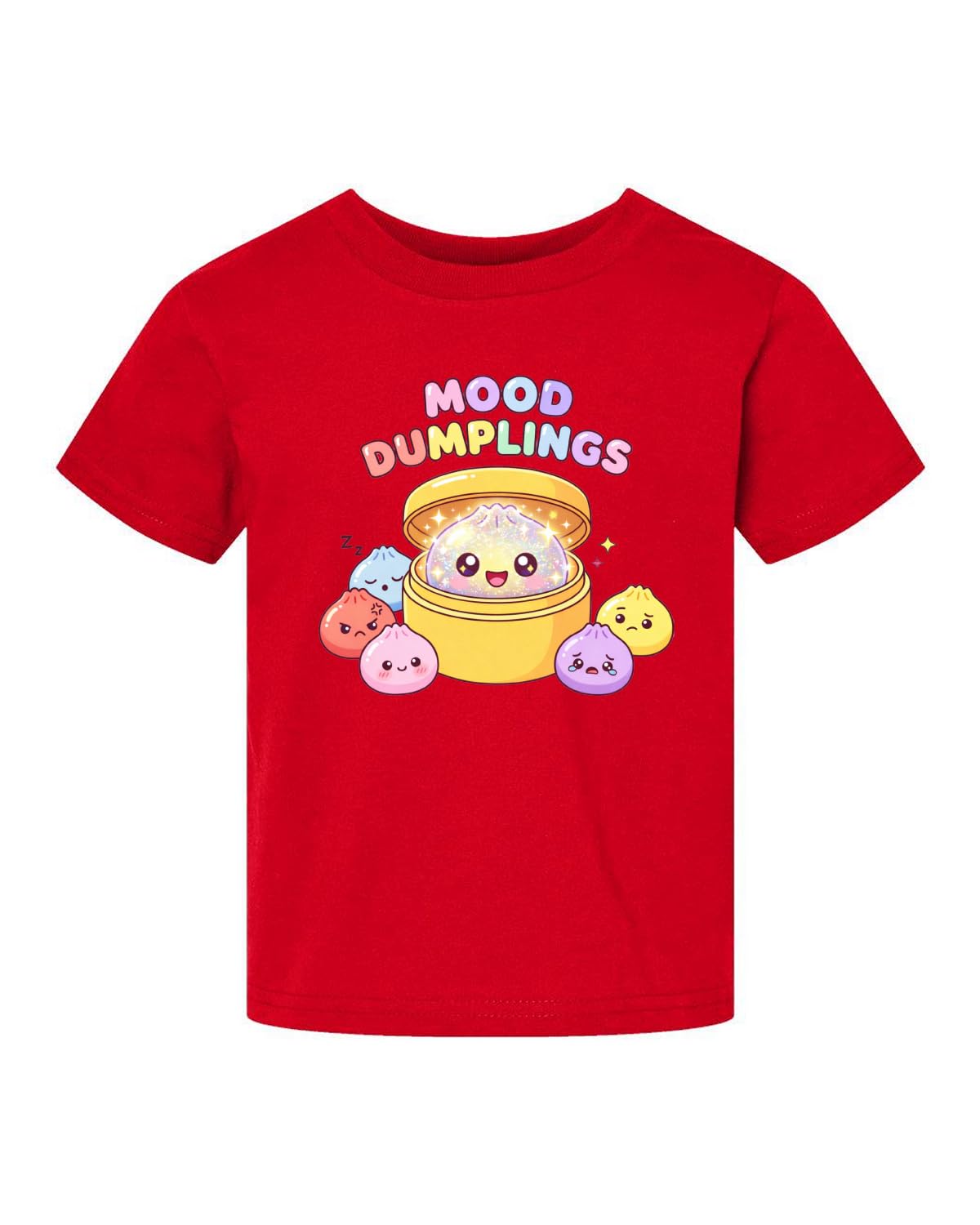 Mood Dumplings Kawaii Cute Dim Sum Emotional Dumpling Anime Food Lover Pop Culture Toddler Crew Graphic T-Shirt
