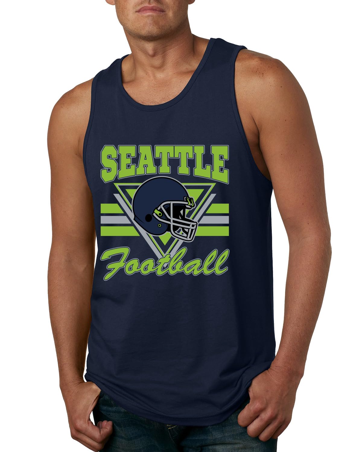 Vintage American Footbal Team Fan Helmets Sports Mens Tank Top