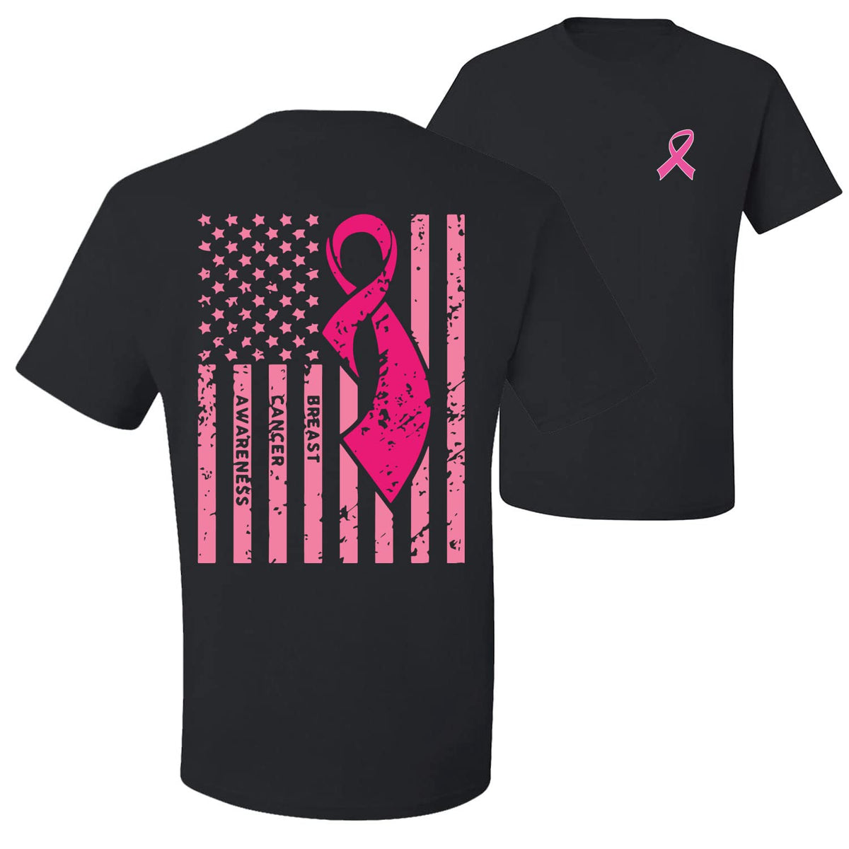 Breast Cancer Awareness Faith Pink Ribbon Sunflower Front and Back Unisex T-Shirt