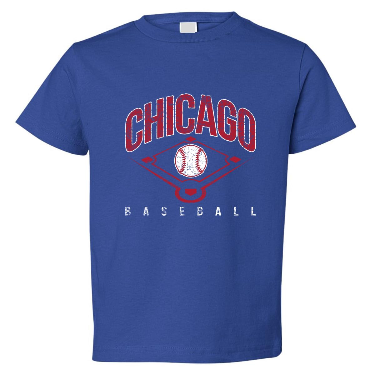 American Baseball Fan Vintage Distressed Field Sports Toddler Crew Graphic T-Shirt