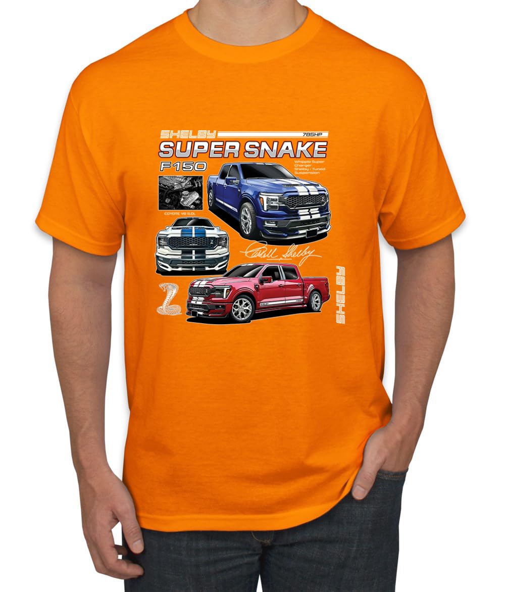 Shelby Super Snake F-150 Powered by Ford Motors Mustang Logo Emblem Cars and Trucks Men's T-Shirt