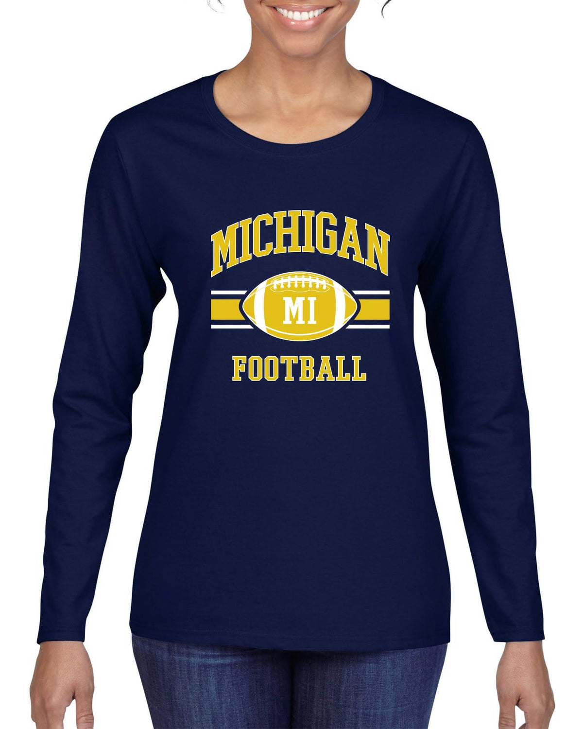 College Football Fan Vintage American Team Design, Retro USA Sports Women's Long Sleeve T-Shirt