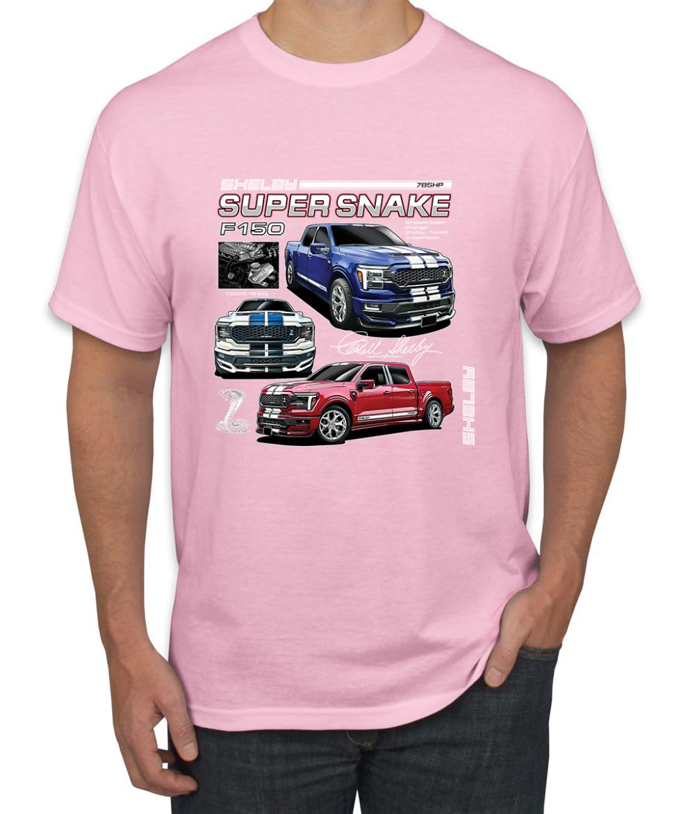 Shelby Super Snake F-150 Powered by Ford Motors Mustang Logo Emblem Cars and Trucks Men's T-Shirt