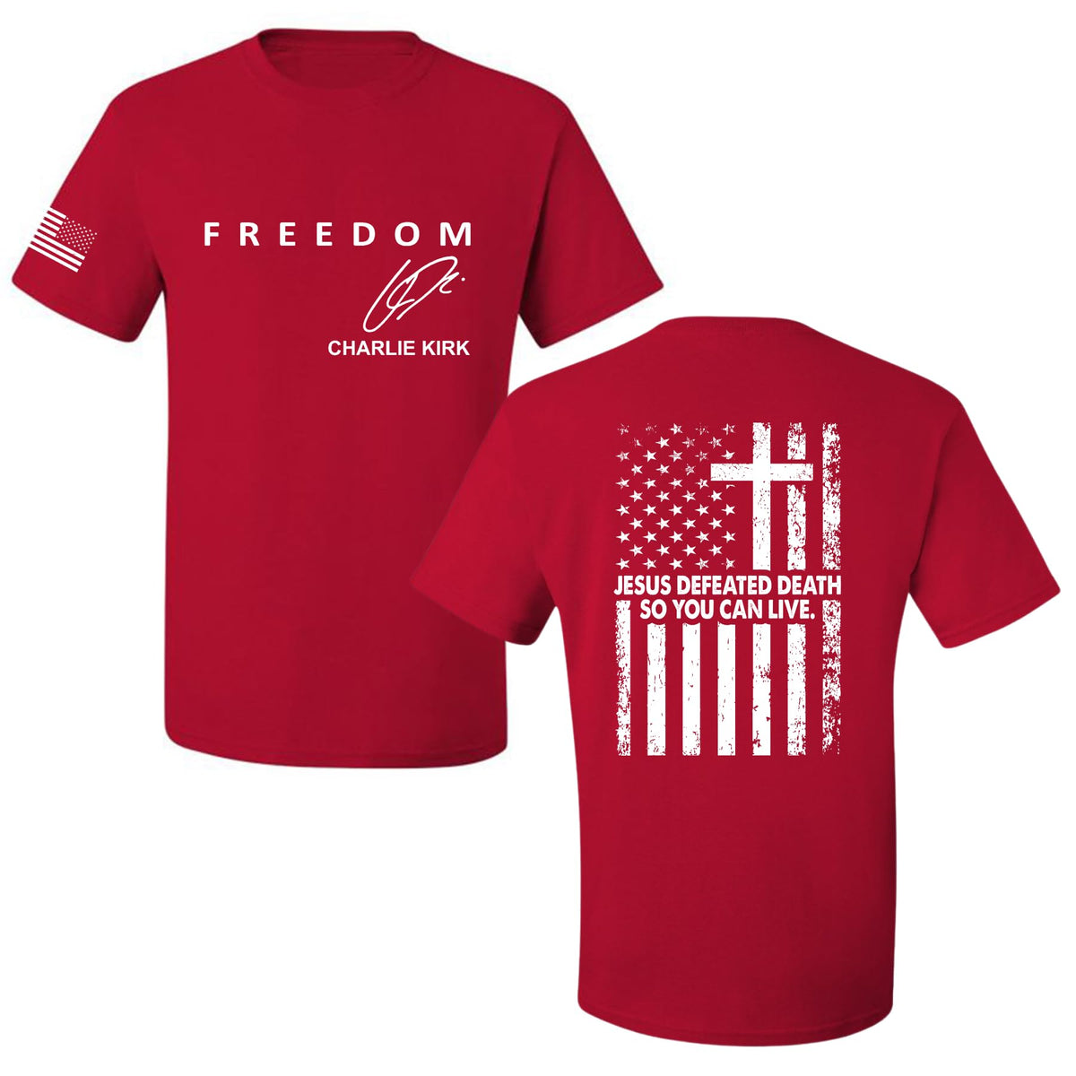 Freedom Cross, Christian Patriotic Men's T-shirt, Charlie Kirk Merch