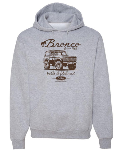 Ford Bronco Wild Untamed 1966 Vintage Cars and Trucks Unisex Hoodie Sweatshirt