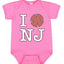 I Heart NJ Funny Love New Jersey Pork Roll Shape Breakfast Meme Fashion Baby Creeper Boys Girls Infant Bod