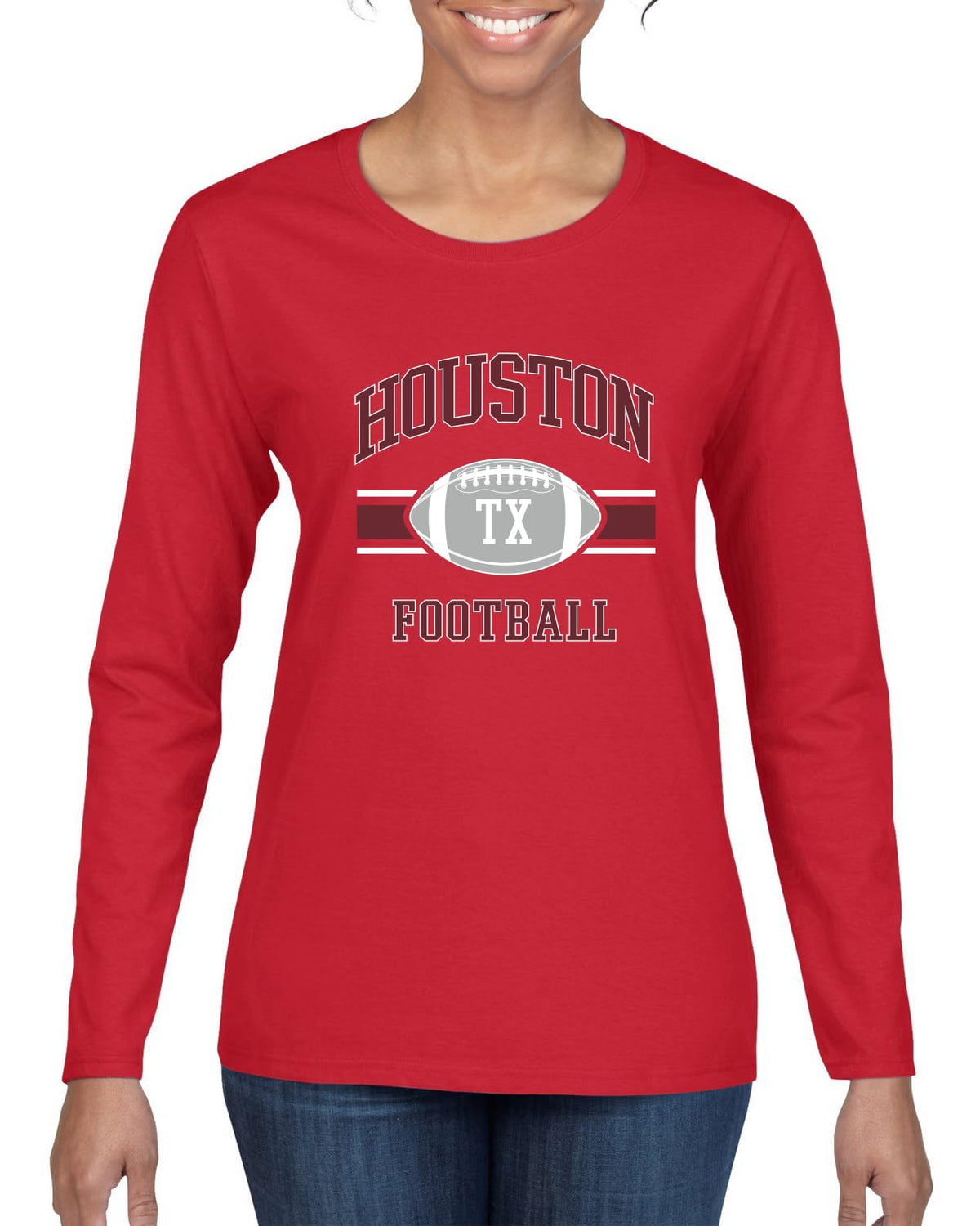 College Football Fan Vintage American Team Design, Retro USA Sports Women's Long Sleeve T-Shirt