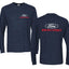 Ford Racing Logo Performance Motorsports Car Enthusiasts Truck Cars and Trucks Front and Back Mens Long Sleeve Shirt