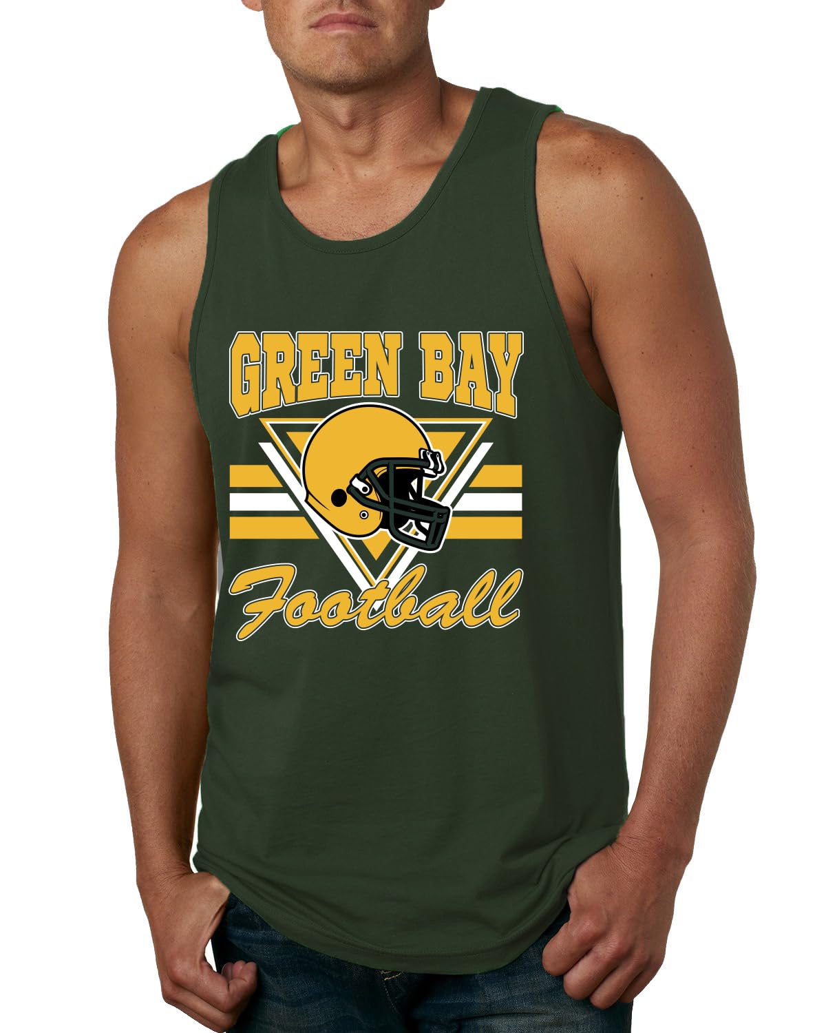 Vintage American Footbal Team Fan Helmets Sports Mens Tank Top