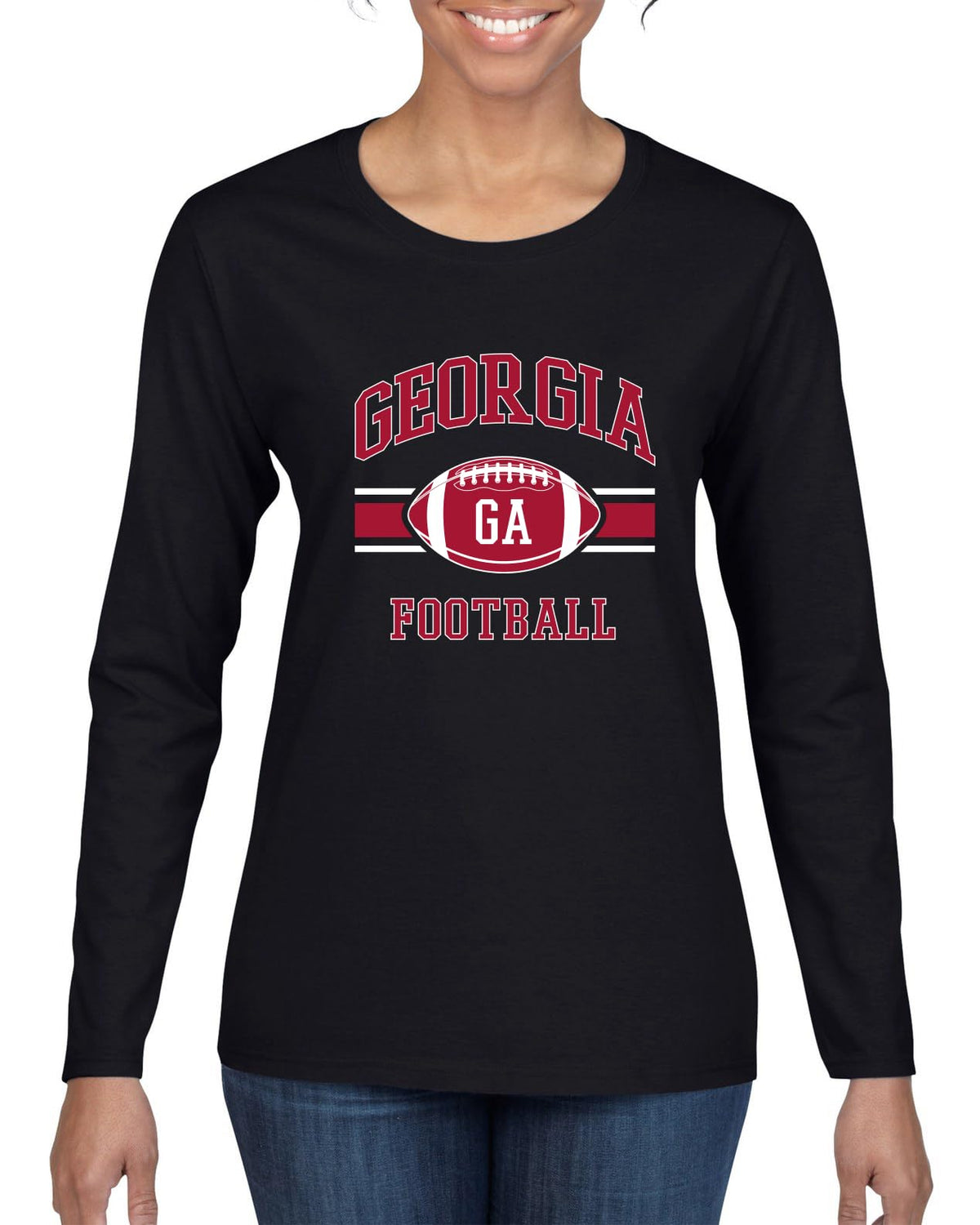 College Football Fan Vintage American Team Design, Retro USA Sports Women's Long Sleeve T-Shirt