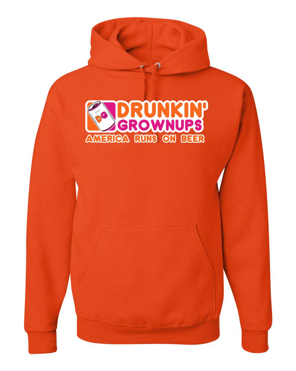 Drunkin' Grownups America Runs on Alcohol Parody Humor Unisex Hoodie Sweatshirt