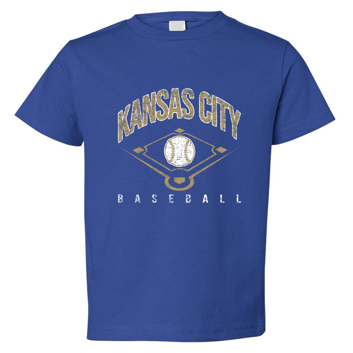 American Baseball Fan Vintage Distressed Field Sports Toddler Crew Graphic T-Shirt