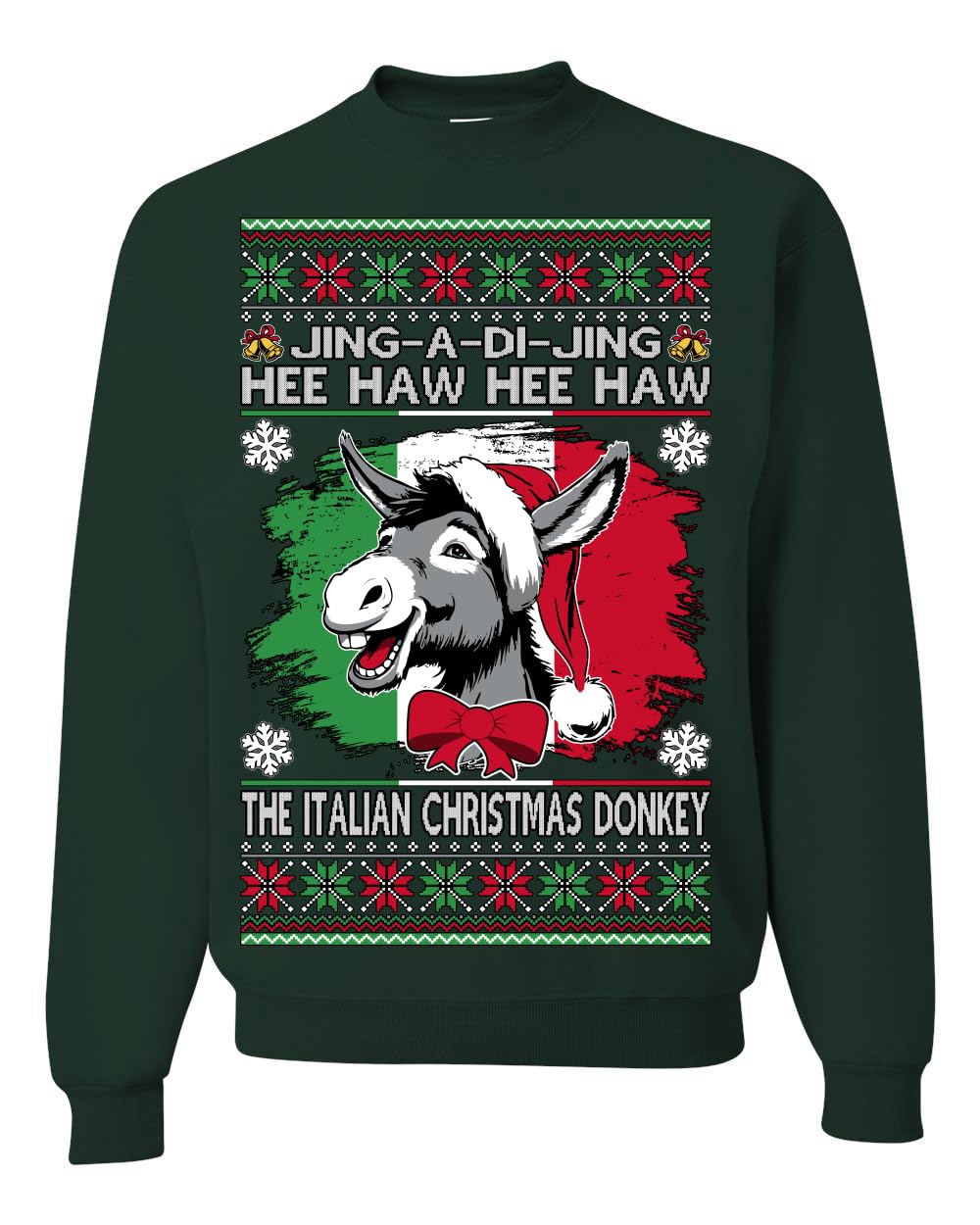 Funny Italian Christmas Donkey Ugly Christmas Sweater Crewneck Sweatshirt