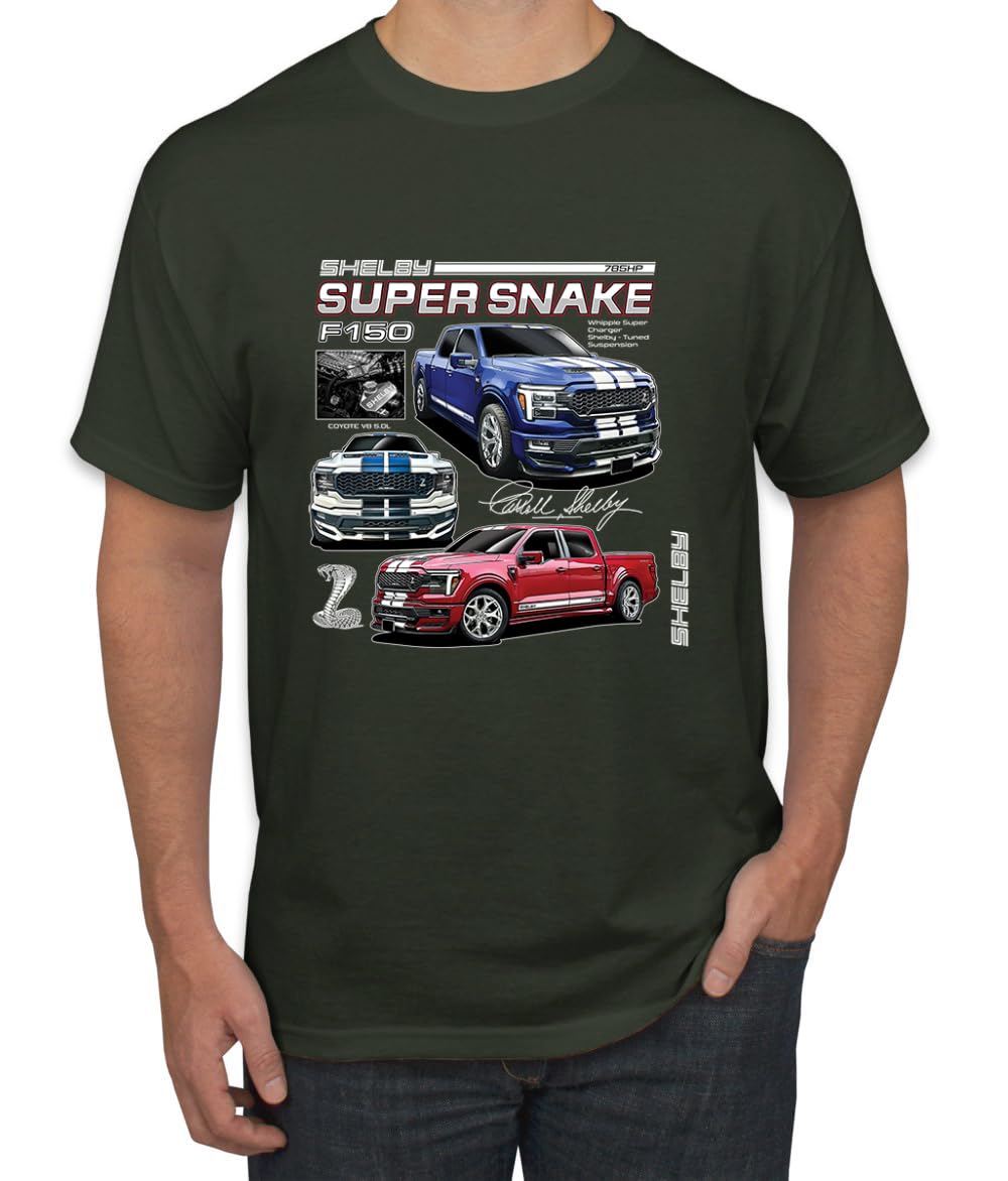 Shelby Super Snake F-150 Powered by Ford Motors Mustang Logo Emblem Cars and Trucks Men's T-Shirt