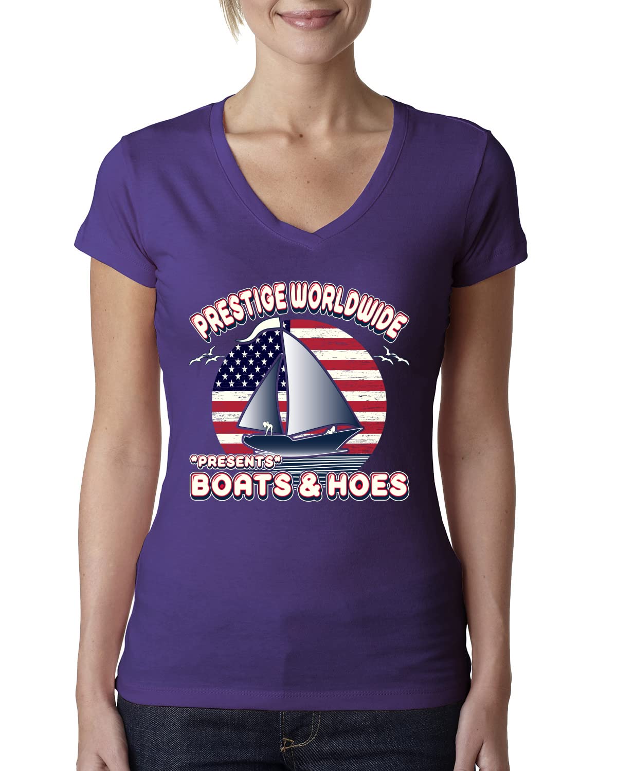 Funny Island Pop Culture Womens Junior Fit V-Neck Tee