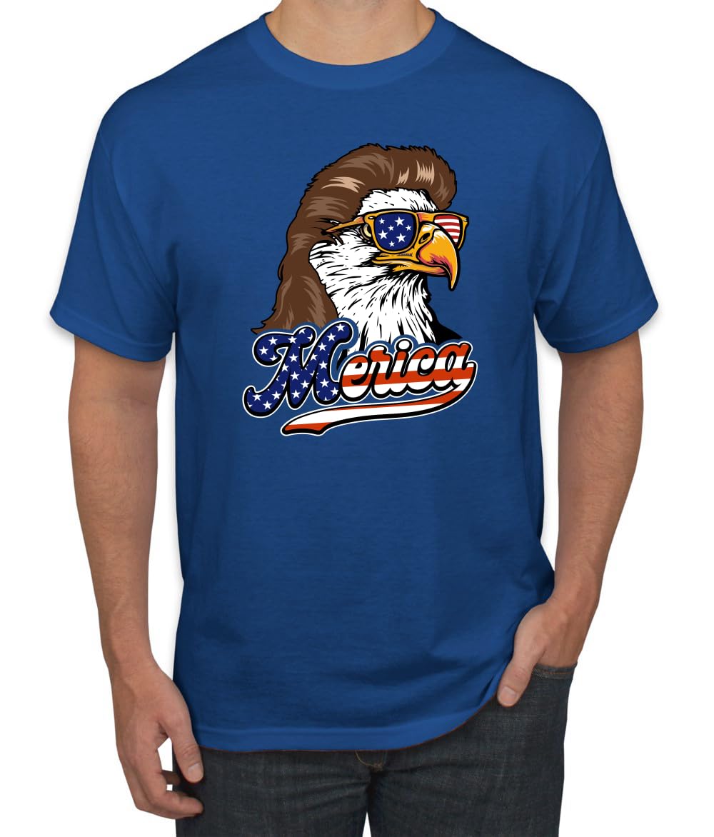 American Bald Eagle Mullet Glasses American Pride Men's T-Shirt