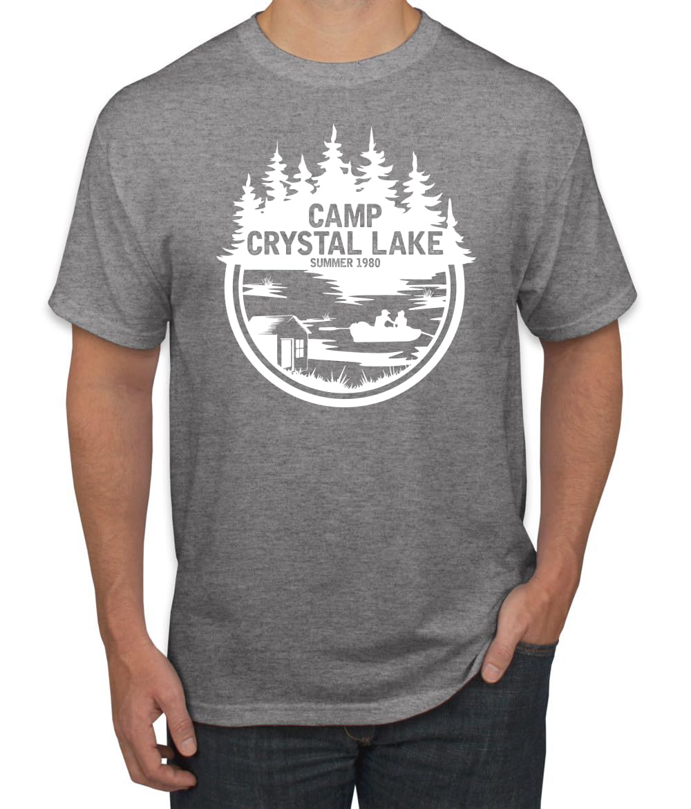 Camp Crystal Lake Retro NJ 80s White Horror Movie Jason Pop Culture Men's T-Shirt