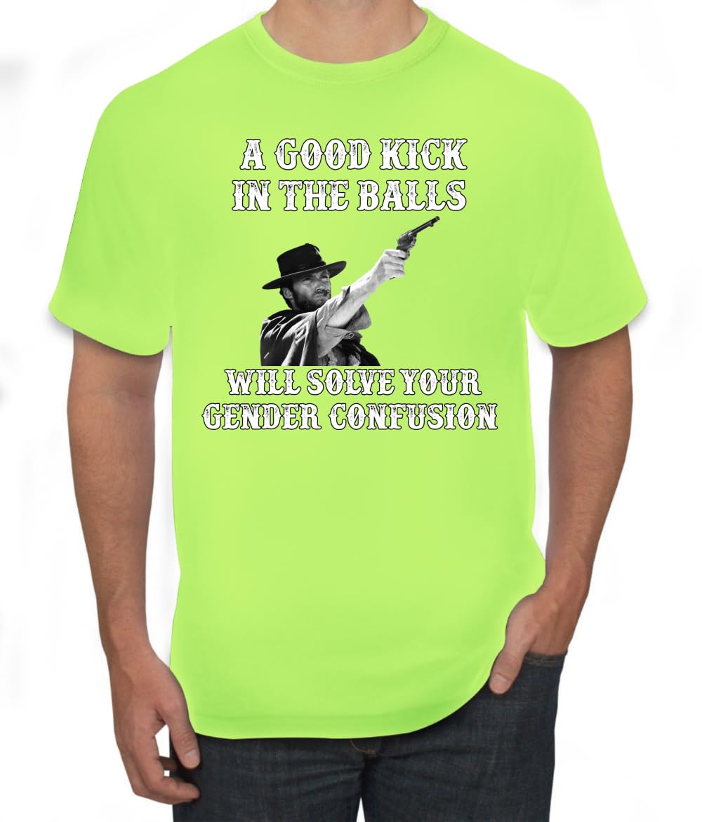 A Good Kick in The Balls Solves Gender Confusion Political Men's T-Shirt