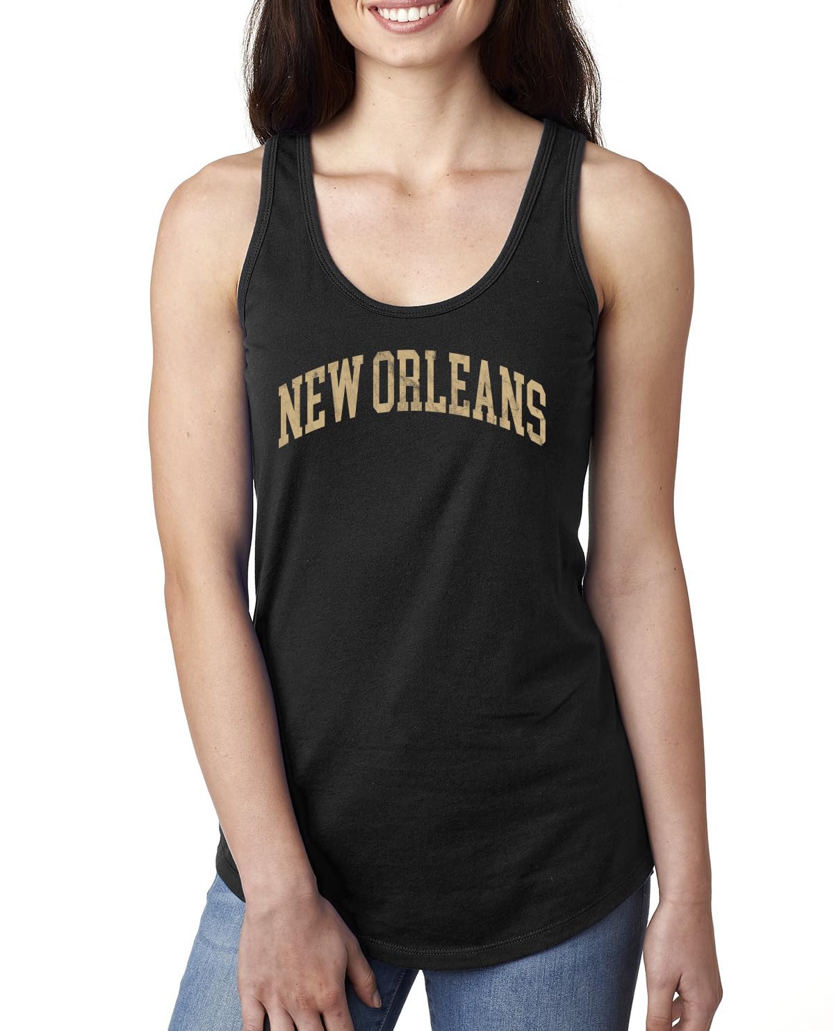 Classic Varsity College Style Fantasy Fan, Trendy Team Streetwear Sports Ladies Racerback Tank Top