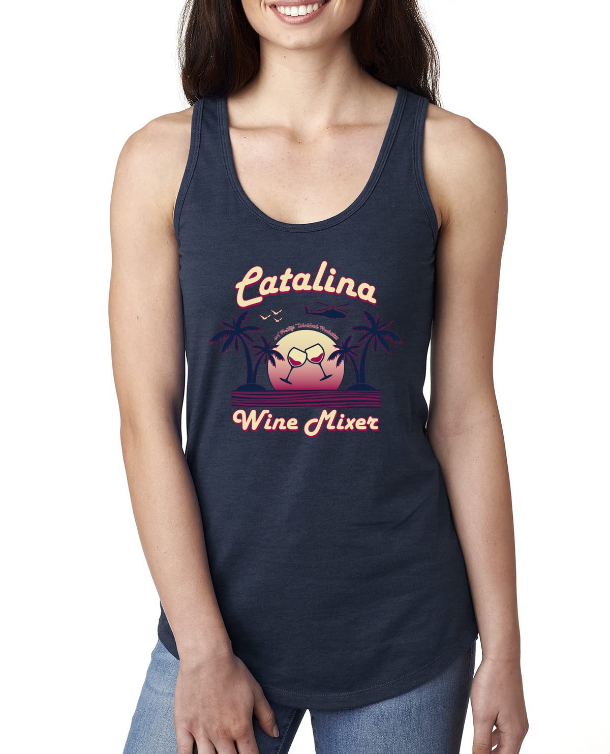 Funny Catalina Wine Mixer Island Pop Culture Ladies Racerback Tank Top