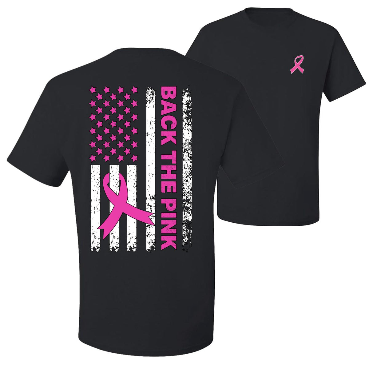 Breast Cancer Awareness Faith Pink Ribbon Sunflower Front and Back Unisex T-Shirt