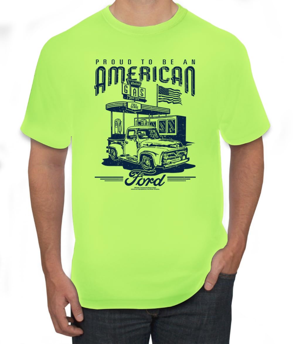 Ford Motors | Proud to be American Retro Classic Muscle Cars and Trucks Men's T-Shirt