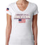 I Identify As An American USA Flag US Flag Sleeve American Pride Womens Junior Fit V-Neck Tee