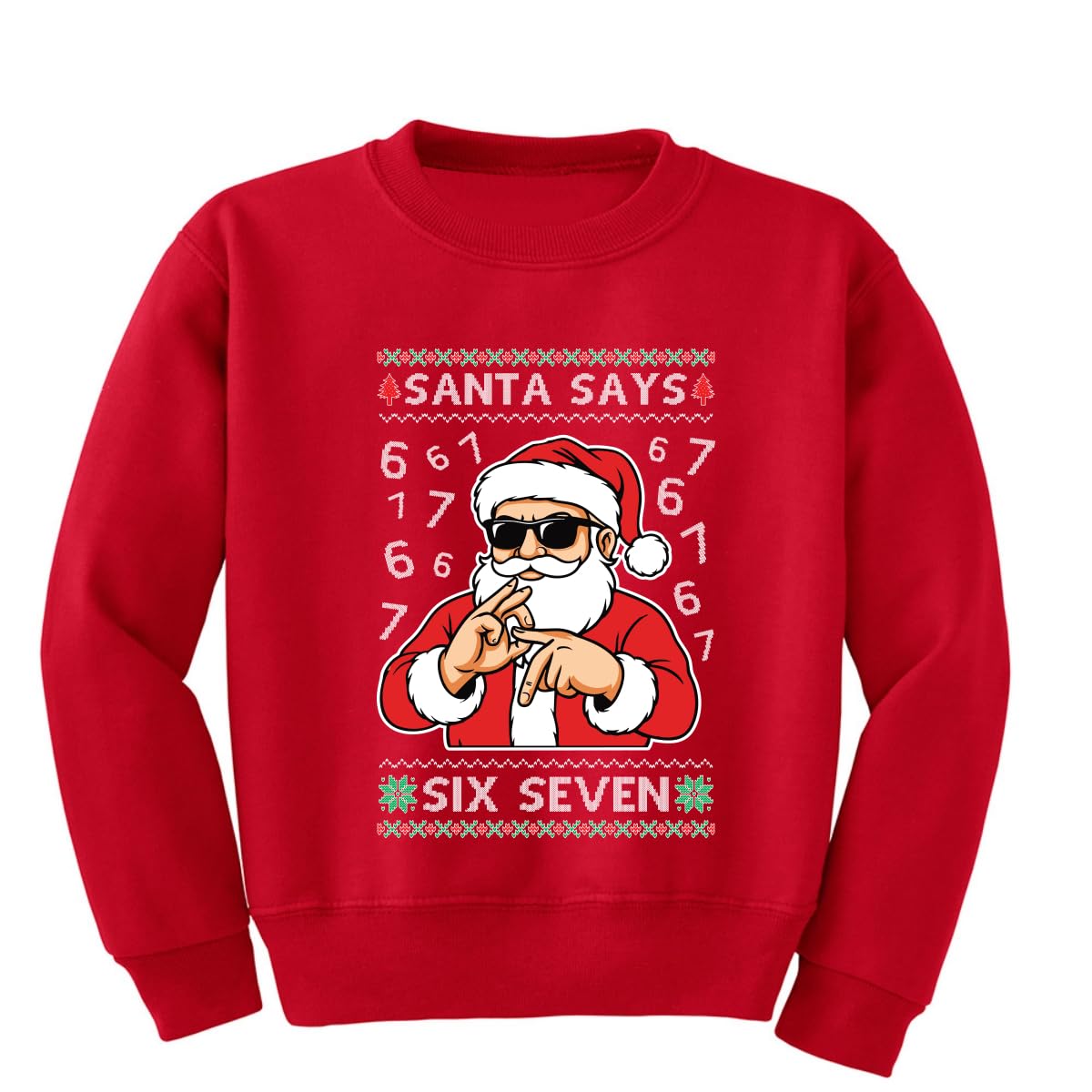 6 7 Numbers Six Seven Unisex Boys Girls Crewneck Sweatshirt