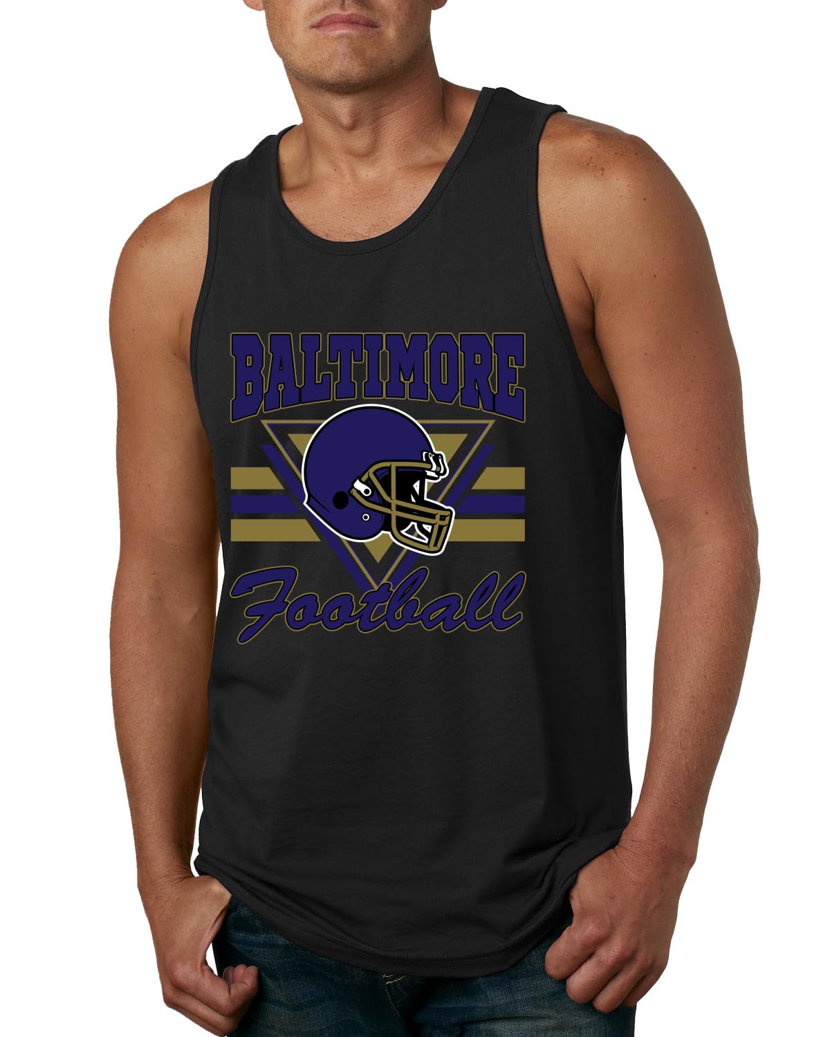 Vintage American Footbal Team Fan Helmets Sports Mens Tank Top