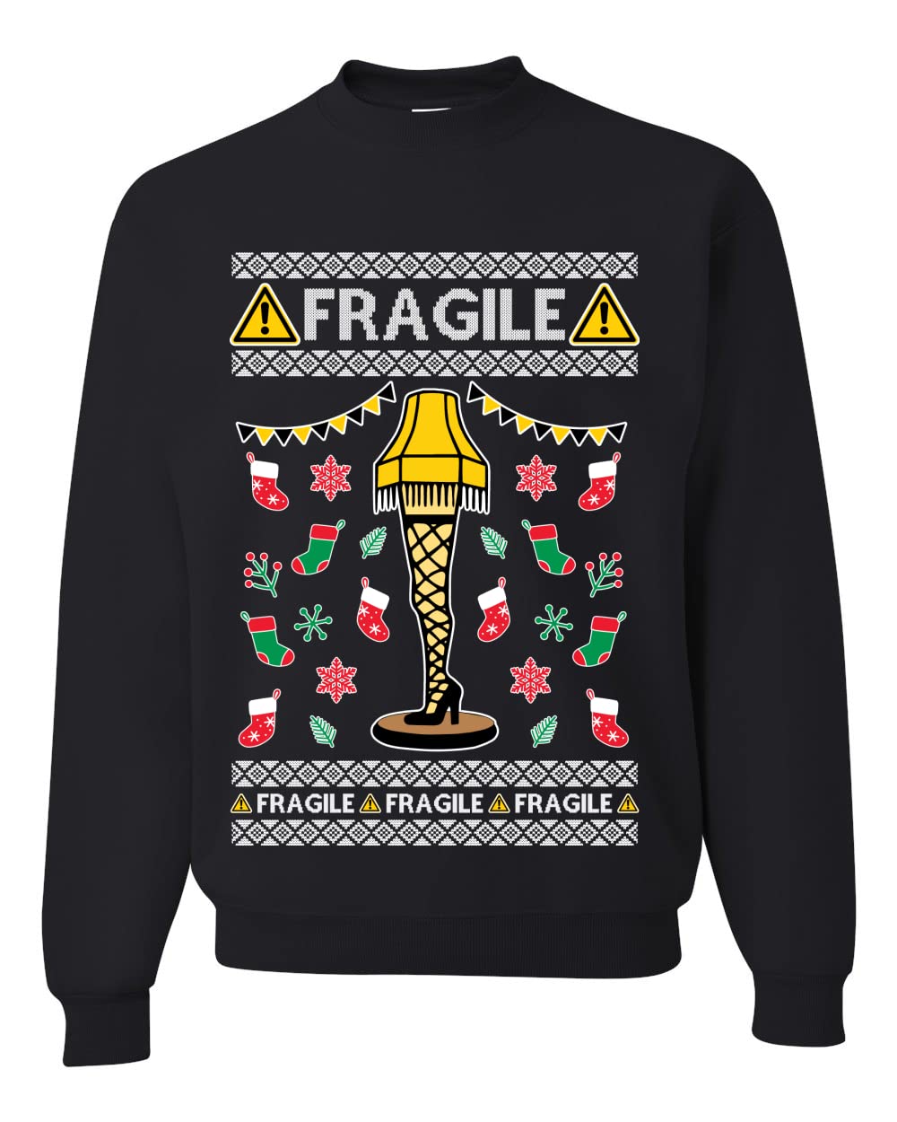 Fragile Leg Lamp Ugly Christmas Sweater Unisex Crewneck Graphic Sweatshirt
