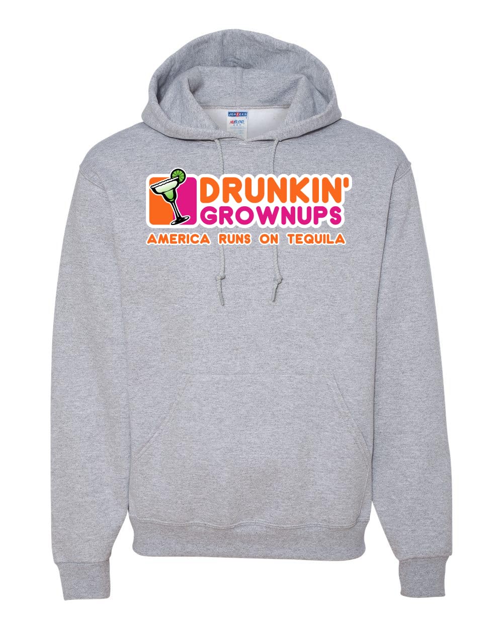 Drunkin' Grownups America Runs on Alcohol Parody Humor Unisex Hoodie Sweatshirt