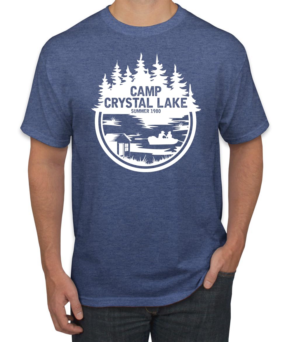 Camp Crystal Lake Retro NJ 80s White Horror Movie Jason Pop Culture Men's T-Shirt