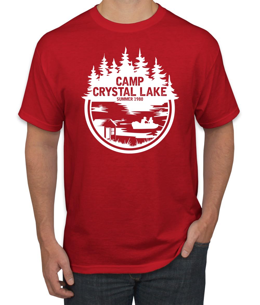 Camp Crystal Lake Retro NJ 80s White Horror Movie Jason Pop Culture Men's T-Shirt
