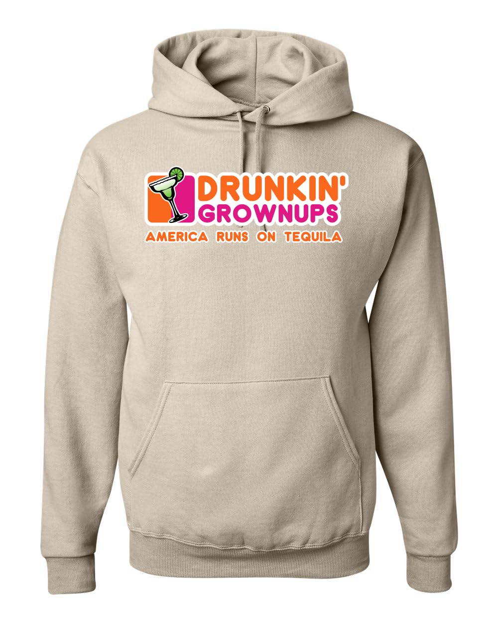 Drunkin' Grownups America Runs on Alcohol Parody Humor Unisex Hoodie Sweatshirt