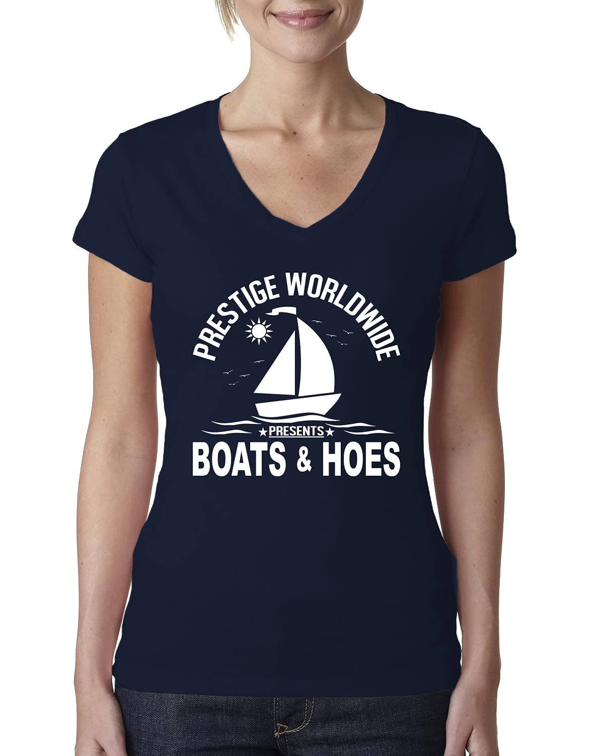 Funny Island Pop Culture Womens Junior Fit V-Neck Tee