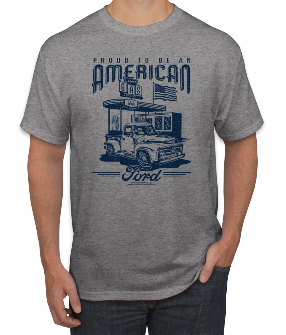 Ford Motors | Proud to be American Retro Classic Muscle Cars and Trucks Men's T-Shirt