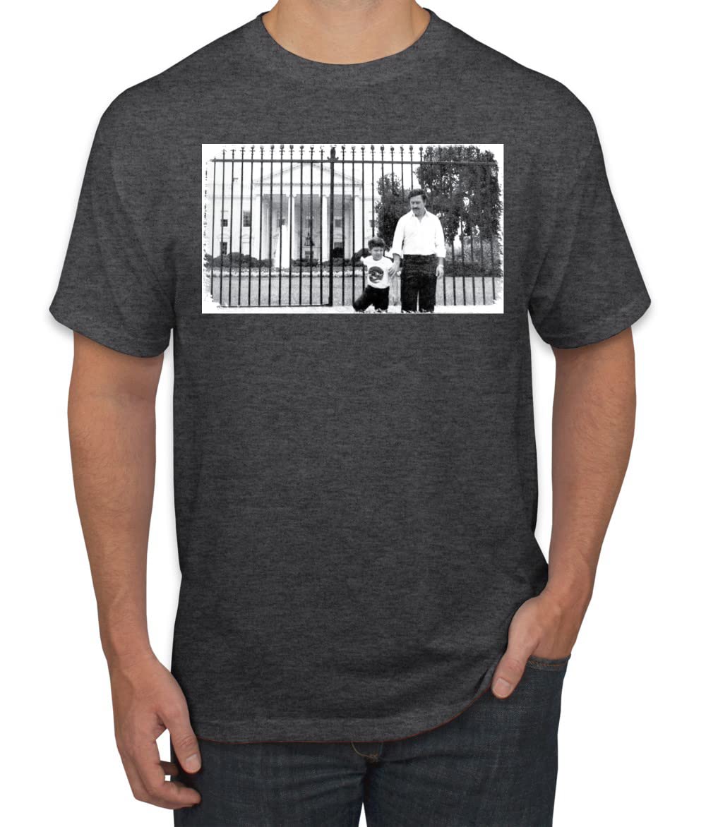 Pablo Escobar Medellin Cartel Cocaine Cowboys White House Picture Pop Culture Men's Graphic T-Shirt