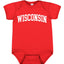 State of Wisconsin College Style White Fashion Baby Black Sports Baby Creeper Boys Girls Infant Bodysuit