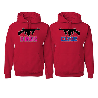 Bonnie Clyde Classic Guns Love Cute Boyfriend Girlfriend His and Hers Matching Couples Hoodie Sweater Set